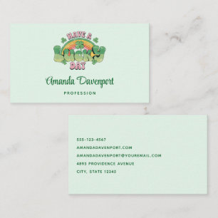 Cartão De Visita Típica retrô do dia de sorte