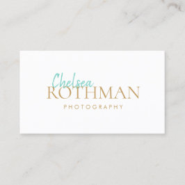 Cartão De Visita Tipo de Letra de Script Manuscrito Branco Simples