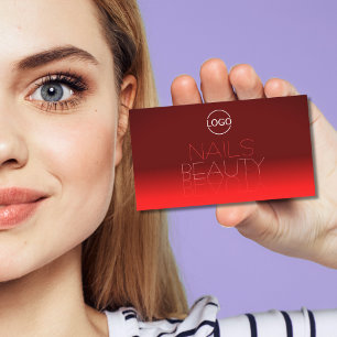 Cartão De Visita Tipo de Letra Espelho de Gradiente Vermelho do Vin