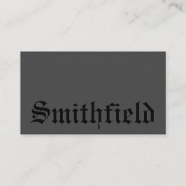 Cartão De Visita Tipo de Letra Preta Tradicional