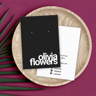 Cartão De Visita Tipo de letra preto moderno a ouvir negrito