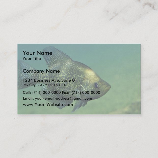 Cartão De Visita Tipo de peixe preto (Frente)