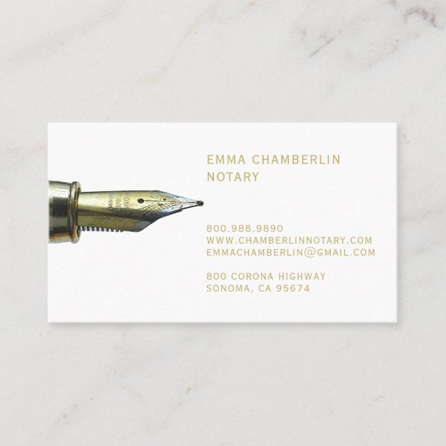 Cartão De Visita Tipo Dourado de fonte Dourada pública notária (Frente)