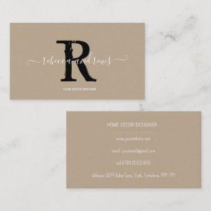 Cartão De Visita Tipo Inicial do Nome do Script Monograma Elegante