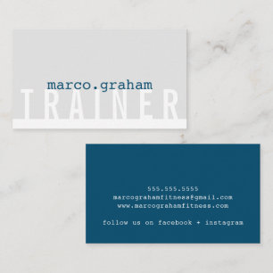 Cartão De Visita TIPO MODERNO SIMPLES cinza masculina comum azul ma