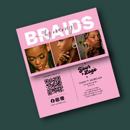 Cartão De Visita Tipografia Barids Foto Código Qr Logo Rosa