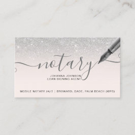 Cartão De Visita Tipografia da luz prateada do empréstimo notário m