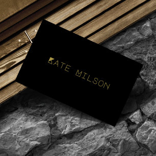 Cartão De Visita Tipografia de Deus minimalista e única - Preto lim