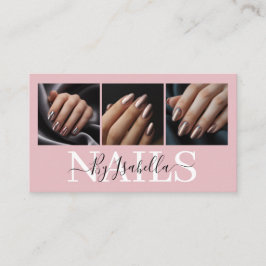 Cartão De Visita Tipografia de Foto de Artista de Unhas Modernas