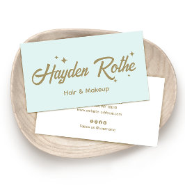 Cartão De Visita Tipografia de Script de Estrelas Retro