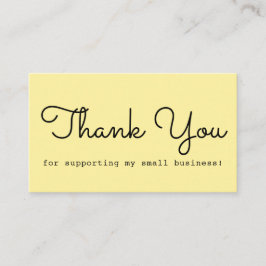 Cartão De Visita Tipografia de Script Moderno Amarelo Obrigado