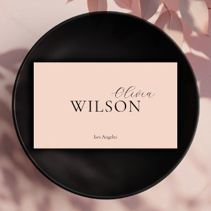 Cartão De Visita Tipografia de Script Moderno - Cor-de-rosa-rosa