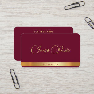 Cartão De Visita Tipografia de Texto Dourado Nome do Script Ruby Ve