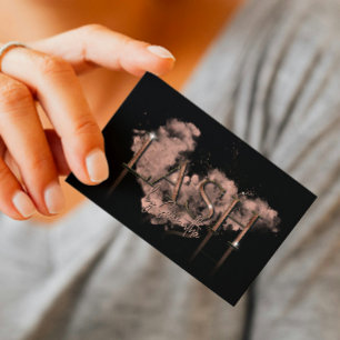 Cartão De Visita tipografia do rosa dourado do lash do luxo moderno