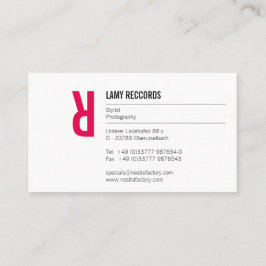 Cartão De Visita Tipografia e cor