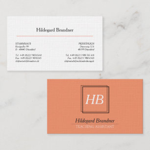 Cartão De Visita Tipografia e salmão