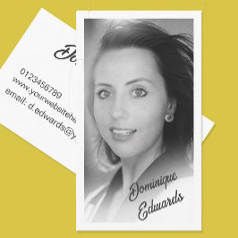 Cartão De Visita Tipografia elegante do código QR de foto branca pr