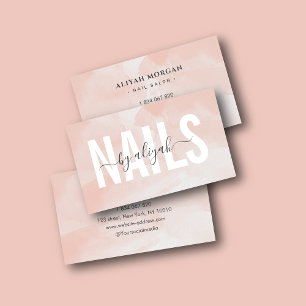 Cartão De Visita Tipografia Especialista Nail - Cor-de-Água Rosa Es