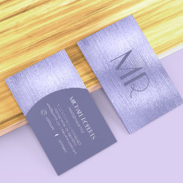 Cartão De Visita Tipografia Metálica Moderna Mínima de Folha Roxa