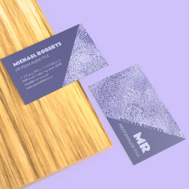 Cartão De Visita Tipografia Metálica Moderna Mínima de Folha Roxa