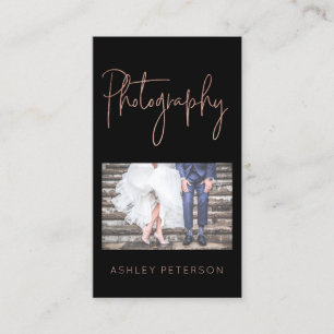 Cartão De Visita Tipografia mínima da fotografia cor-de-rosa