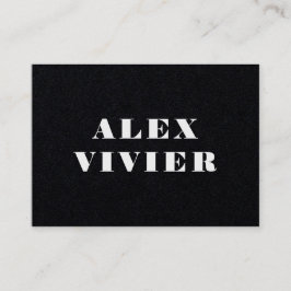 Cartão De Visita Tipografia mínima moderna - Preto profundo