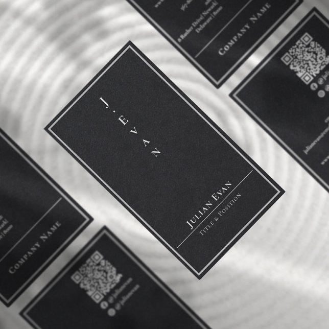 Cartão De Visita Tipografia mínima profissional moderna - Preto (Criador carregado)