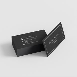 Cartão De Visita Tipografia Minimalista De Nome Personalizado Preto