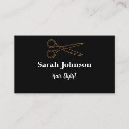 Cartão De Visita Tipografia Minimalista Preta - Estilista de Cabelo