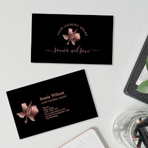 Cartão De Visita Tipografia Moderna do Agente de Sinalização de Emp