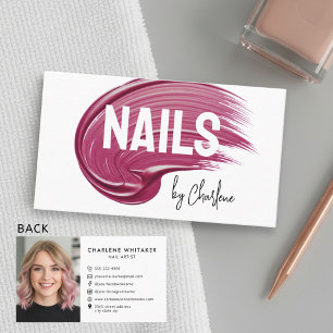 Cartão De Visita Tipografia Moderna Polonesa do Artista de Nail Mau