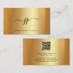 Cartão De Visita Tipografia Monograma Ouro Seda Premium Luxuosa