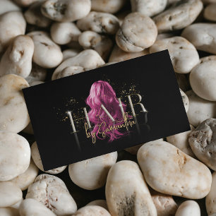 Cartão De Visita tipografia rosa de ouro de luxo moderna