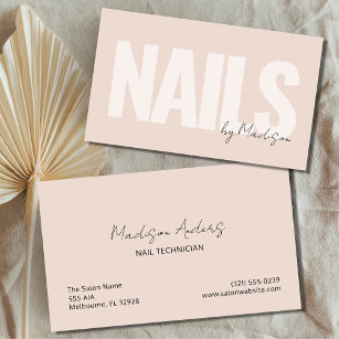Cartão De Visita Tipografia Rosa Salon-Nail Artist