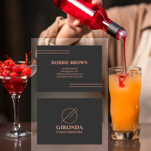 Cartão De Visita Tipografia Simples Cor-de-Rosa Preta