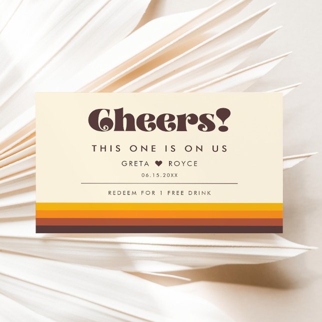 Cartão De Visita Tíquete de Drink de Casamento do Meio século Vinta (Criador carregado)