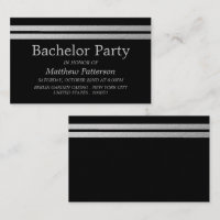 Tíquete de Fita de Prata Chic Stripes Bachelor