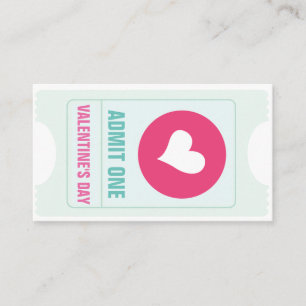 Cartão De Visita Tíquete do Dia de os namorados e token de bebida g