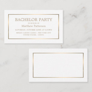 Cartão De Visita Tíquete moderno e elegante, branco/Dourado de solt