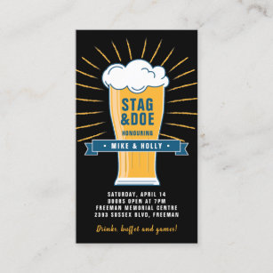 Cartão De Visita Tíquetes de fotos Stag e Doce - Vidro de cerveja p