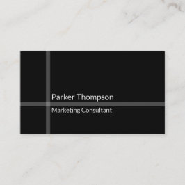 Cartão De Visita Tiras Simples Modernas de Preto e Branco