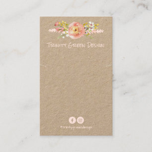 Cartão De Visita Titular da Placa Vintage Floral de Retenção de C