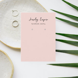 Cartão De Visita Titular de brinco rosa moderno