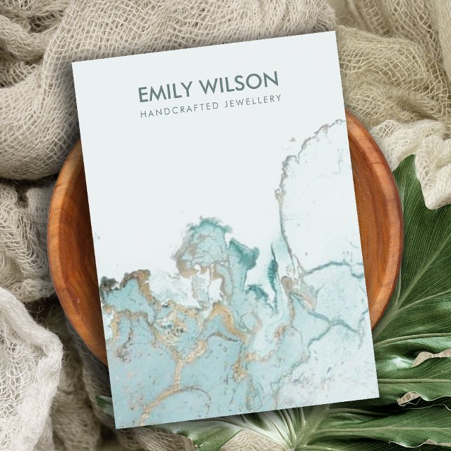 CARTÃO DE VISITA TITULAR DE VAZIOS DE MÁXIMAS DE AGATE DOURADO AZUL (Criador carregado)