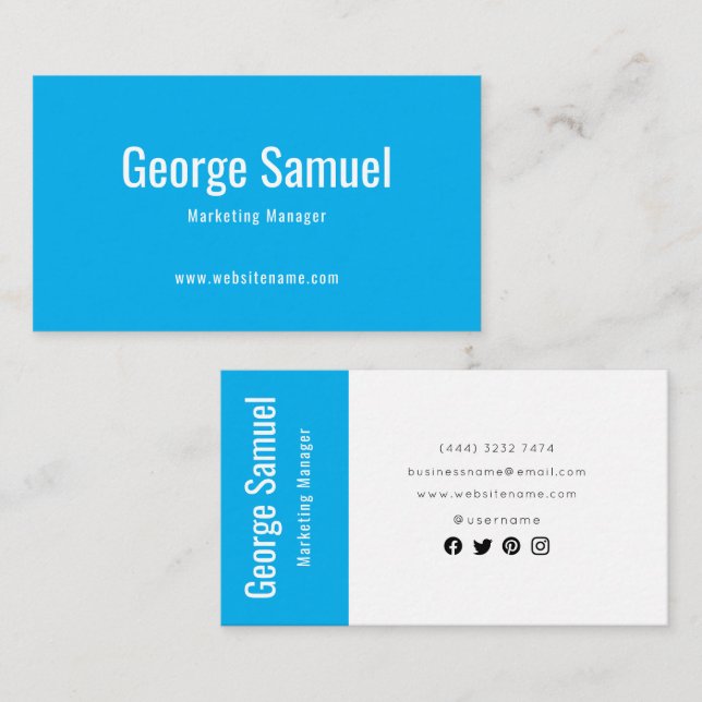 Cartão De Visita Título do Cargo Nome do Empregado Elegante Profiss (Frente/Verso)