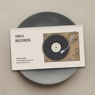 Cartão De Visita Toca-discos de Vinil Antigo