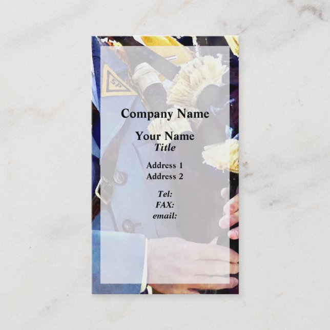 Cartão De Visita Tocando Bagpipe (Frente)