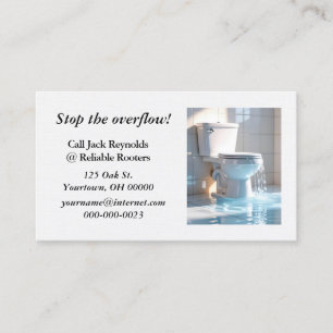 Cartão De Visita Toilet Excedente para uma Empresa de Canalização