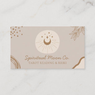 Cartão De Visita Tom Bege Terra Tono Lua Estrelas Espiritual Reiki