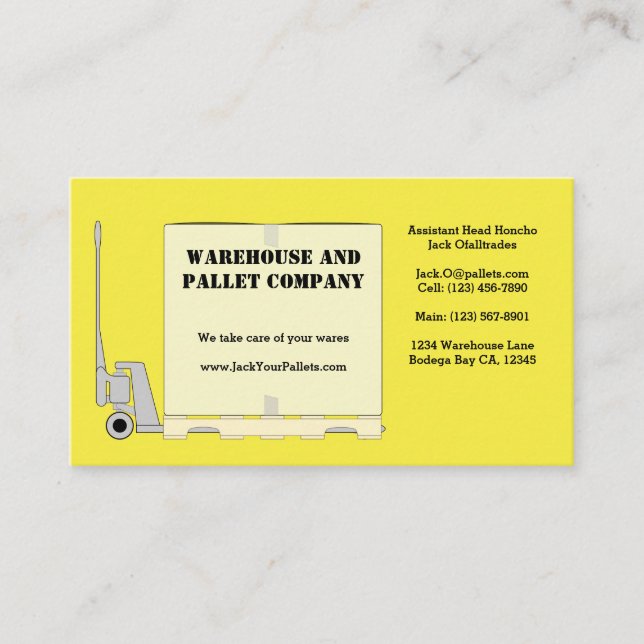 Cartão De Visita Tomada de palete (Frente)